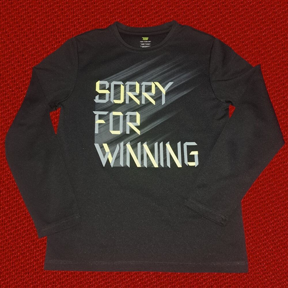 Boys Large Tek Gear Long Sleeve Black Shirt